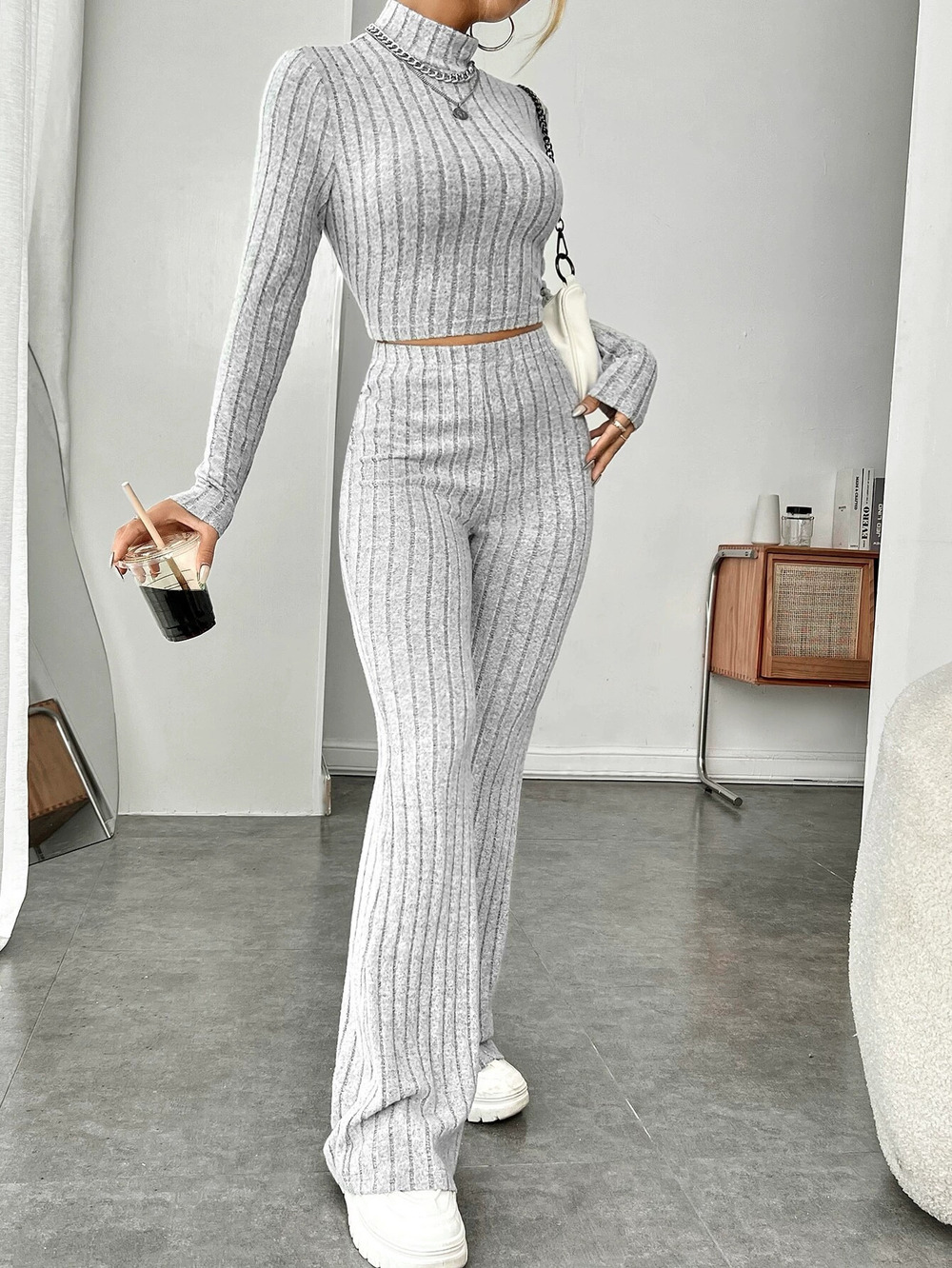 ZARA Solid Color Minimalist 2-Piece Set Spring Summer Casual Sporty